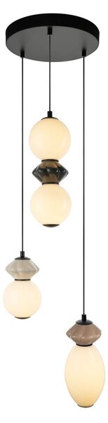Italux PND-94921-4R-BK LED závesné stropné svietidlo Balos | 19W integrovaný LED zdroj | 3000K | sivá | opálová