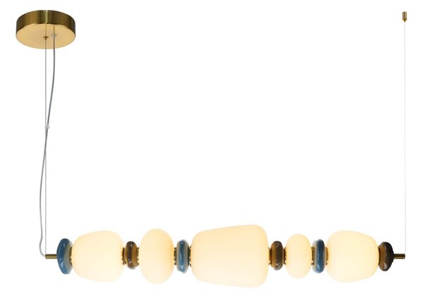 Italux PND-94981-5A-GD LED závesné stropné svietidlo Evans | 26W integrovaný LED zdroj | 3000K | zlatá | opálová