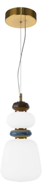 Italux PND-94981V-3C-GD LED závesné stropné svietidlo Evans | 12W integrovaný LED zdroj | 3000K | zlatá | opálová
