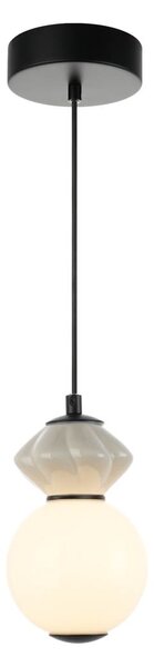 Italux PND-94921-1A-BK LED závesné stropné svietidlo Balos | 5W integrovaný LED zdroj | 3000K | čierna | sivá | opálová