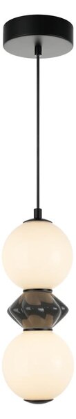 Italux PND-94921-2A-BK LED závesné stropné svietidlo Balos | 10W integrovaný LED zdroj | 3000K | čierna | sivá | opálová
