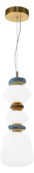 Italux PND-94981V-3B-GD LED závesné stropné svietidlo Evans | 15W integrovaný LED zdroj | 3000K | zlatá | opálová