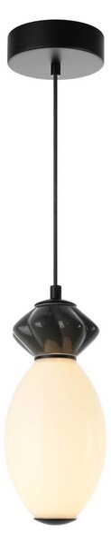 Italux PND-94921-1B-BK LED závesné stropné svietidlo Balos | 7W integrovaný LED zdroj | 3000K | čierna | sivá | opálová