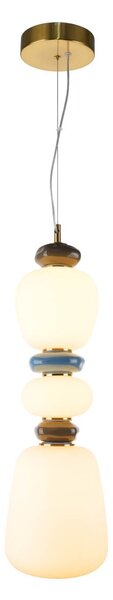 Italux PND-94981V-3A-GD LED závesné stropné svietidlo Evans | 19W integrovaný LED zdroj | 3000K | zlatá | opálová