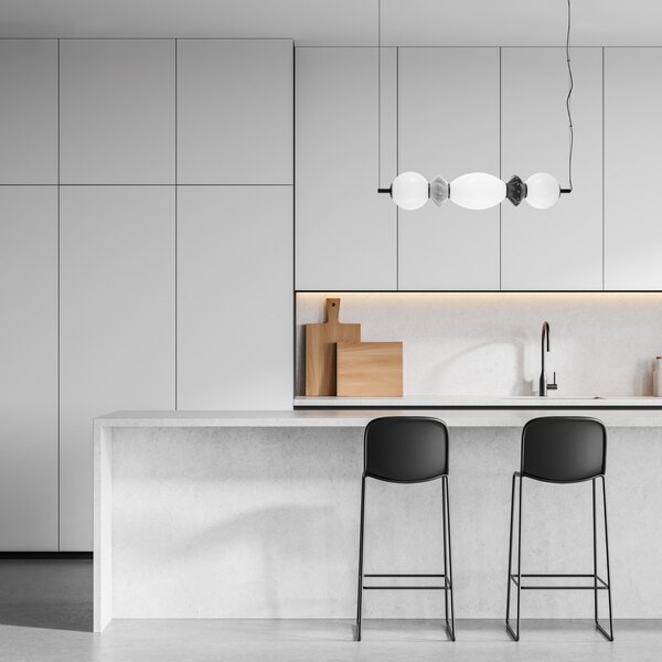 Italux PND-94921-3A-BK LED závesné stropné svietidlo Balos | 14W integrovaný LED zdroj | 3000K | čierna | sivá | opálová