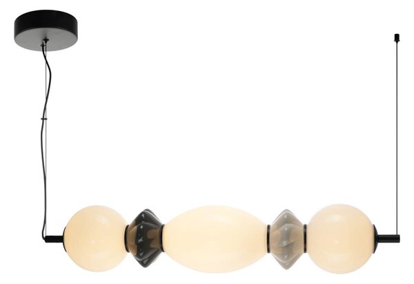Italux PND-94921-3A-BK LED závesné stropné svietidlo Balos | 14W integrovaný LED zdroj | 3000K | čierna | sivá | opálová