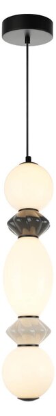 Italux PND-94921-3V-BK LED závesné stropné svietidlo Balos | 14W integrovaný LED zdroj | 3000K | čierna | sivá | opálová