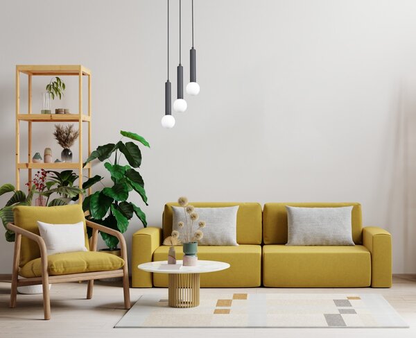 Italux PND-33574-3-BK závesné stropné svietidlo Filano | 5W G9 | čierna | opálová