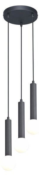 Italux PND-33574-3-BK závesné stropné svietidlo Filano | 5W G9 | čierna | opálová