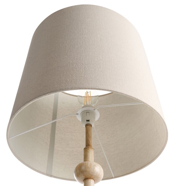Stojaca lampa svetlohnedá kovový podstavec látkové tienidlo 149 cm moderný klasický štýl osvetlenie