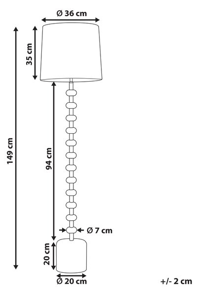 Stojaca lampa svetlohnedá kovový podstavec látkové tienidlo 149 cm moderný klasický štýl osvetlenie