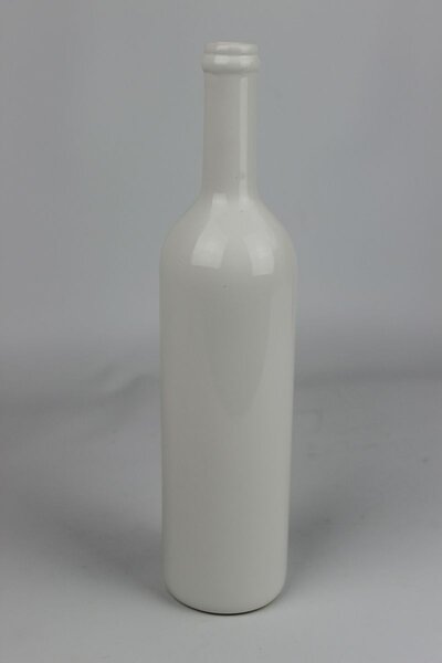 Biela keramická váza v tvare fľaše 32 cm