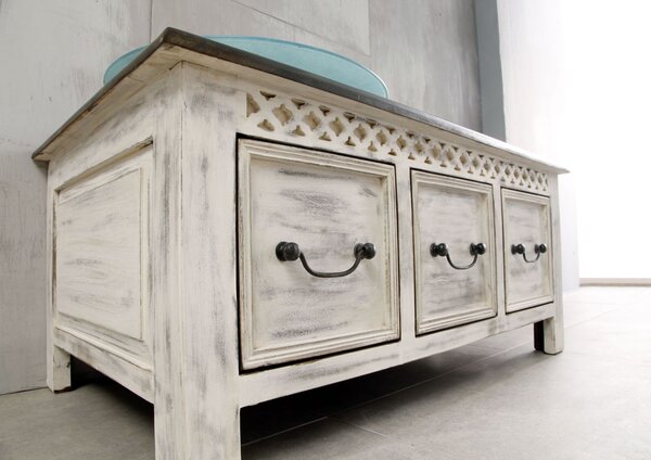 ANTIK Konferenčný stolík 100x57 cm, mango a akácia