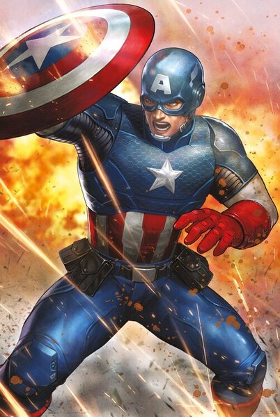 Plagát, Obraz - Captain America - Under Fire