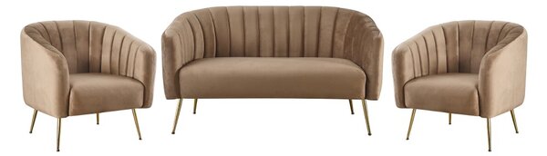 Dvojsedačka Bagy - hnedá (Velvet) / zlatá