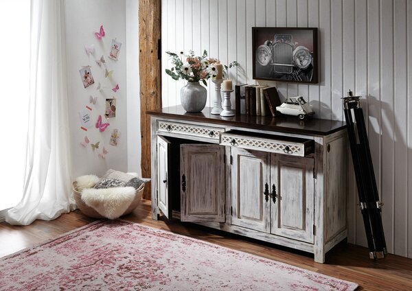 ANTIK Komoda 150x45 cm, mango a akácia