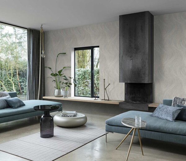 RASCH | Vliesová tapeta na stenu Incanto 659634 | 0,53 x 10,05 m | metalická, šedá