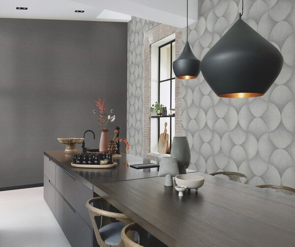 RASCH | Vliesová tapeta na stenu Sky Lounge 608212 | 0,53 x 10,05 m | strieborná, šedá