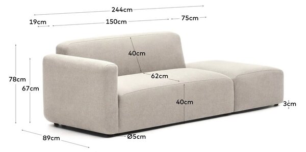 Béžová pohovka 244 cm Neom - Kave Home