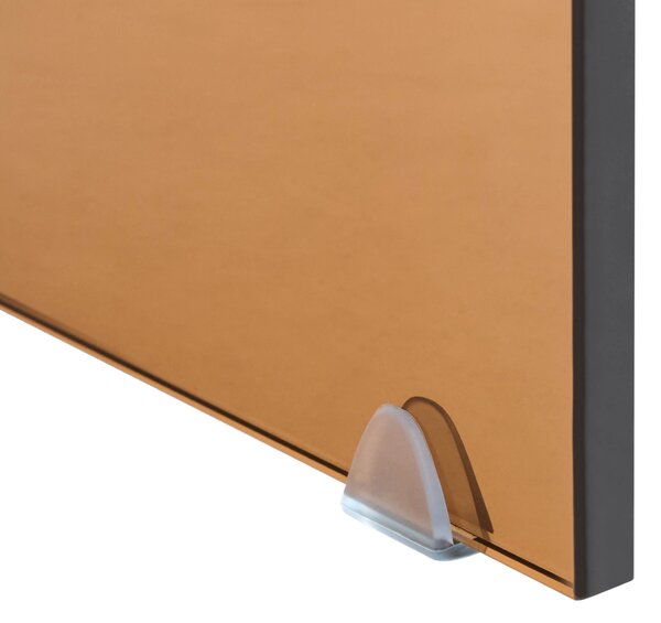 Konferenčný stolík hnedý priehľadné tvrdené sklo 100 x 50 cm minimalistický obdĺžnikový moderný
