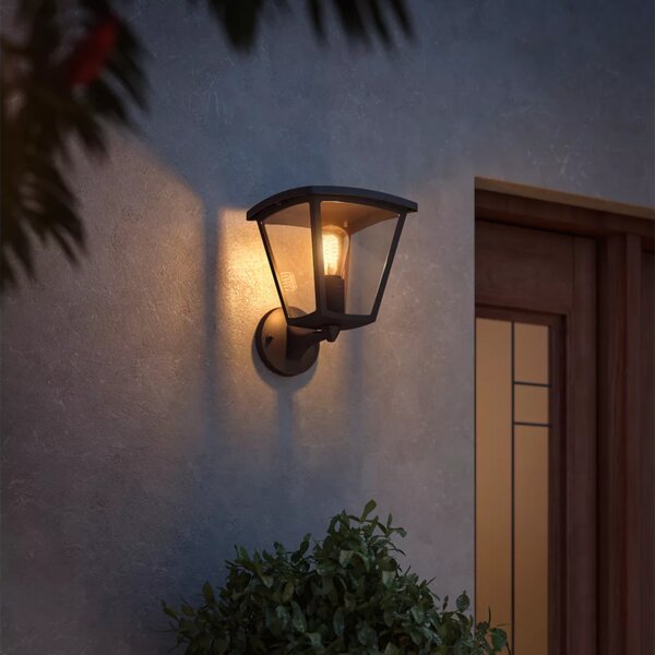 Philips HUE White INARA nástenné exteriérové svietidlo LED E27 7W 550lm 2100K IP44 čierne