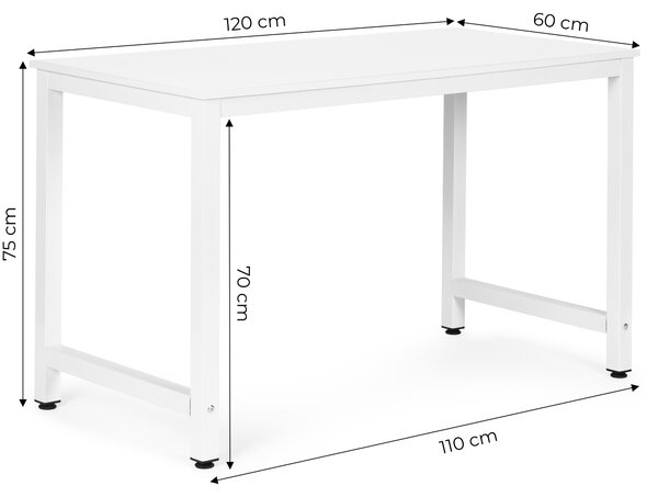 Školský počítačový stôl 120x60 cm biely ModernHome