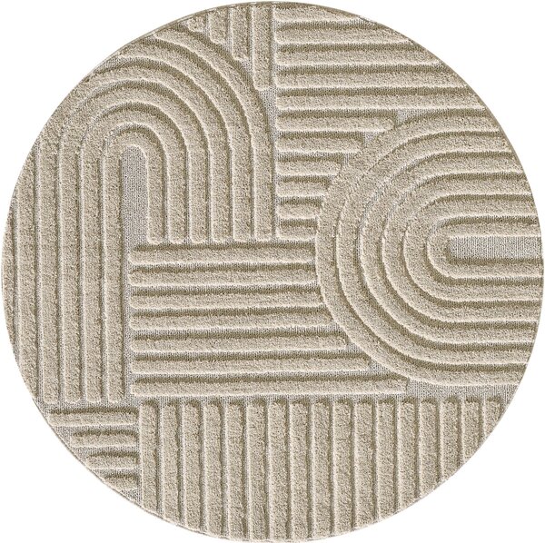 Ayyildiz, Kusový koberec Art 1121 Beige kruh, 120x120 (priemer) kruh, béžová, obývacia izba