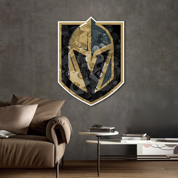 Farebný HDF obraz logo Vegas Golden Knights