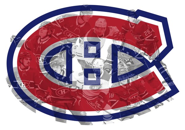 Farebný HDF obraz logo Montreal Canadiens