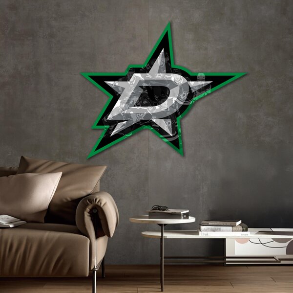Farebný HDF obraz logo Dallas Stars
