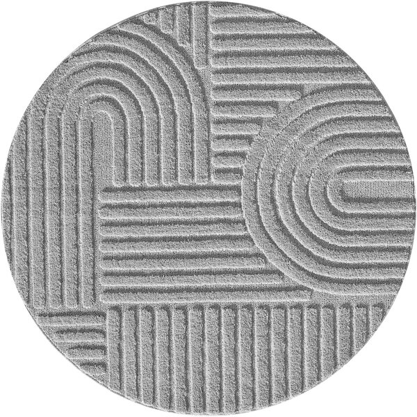 Ayyildiz, Kusový koberec Art 1121 Silver kruh, 120x120 (priemer) kruh, šedá, obývacia izba
