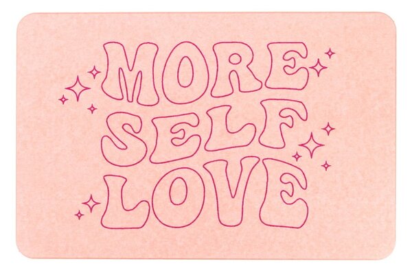 Svetlo ružová kúpeľňová predložka 39x60 cm More Self Love - Artsy Doormats