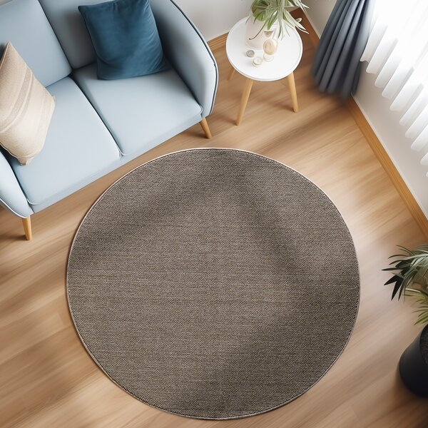 Ayyildiz, Kusový koberec Loom 4300 Brown kruh, 120x120 (priemer) kruh, hnedá, obývacia izba