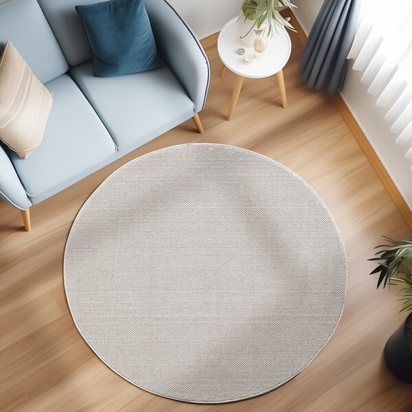 Ayyildiz, Kusový koberec Loom 4300 Cream kruh, 120x120 (priemer) kruh, béžová, obývacia izba