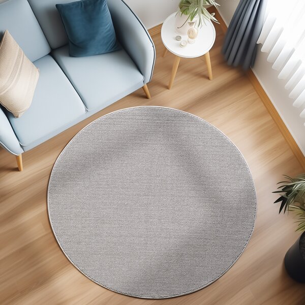 Ayyildiz, Kusový koberec Loom 4300 Silver kruh, 120x120 (priemer) kruh, šedá, obývacia izba