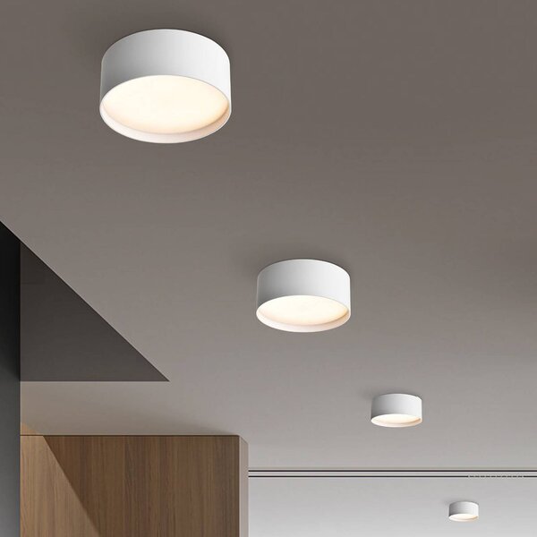 Stropné LED svetlo CMD 9093, Ø 12 cm, biele, IP44, kov, Biela / opálová, Hliník, Moderný, Závesné svietidlo