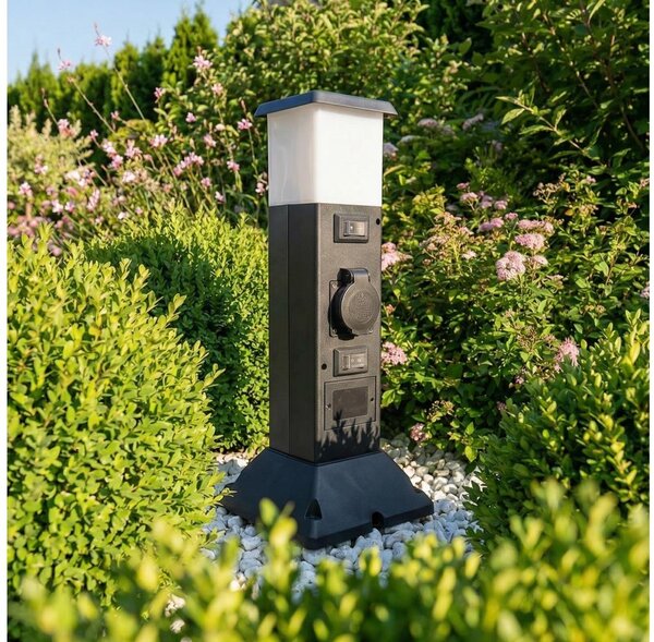 Brilagi - Vonkajšie svietidlo so 2 zásuvkami SCHUKO 1xE14/15W/230V IP44 čierne