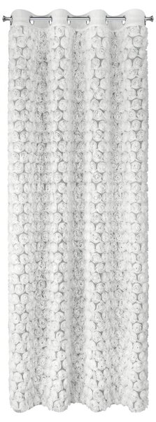 ZÁCLONA NA KRÚŽKOCH EVA MINGE ROSES1 140X250 CM BIELA