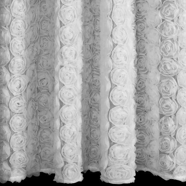 ZÁCLONA NA KRÚŽKOCH EVA MINGE ROSES1 140X250 CM BIELA