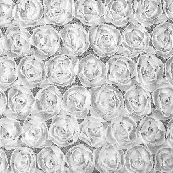 ZÁCLONA NA KRÚŽKOCH EVA MINGE ROSES1 140X250 CM BIELA