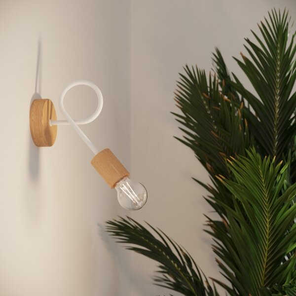 Sollux SL.1473 - Nástenná lampa EMBER 1xE27/15W/230V biela/béžová/buk