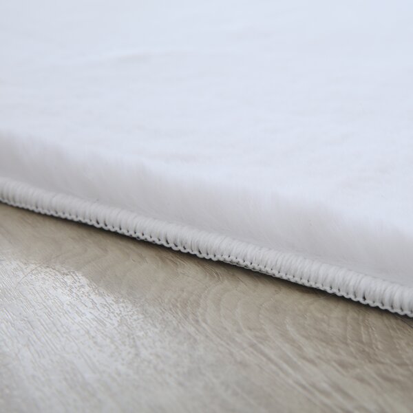 Ayyildiz , Kusový koberec Pouffy 5100 White, 60x110, biela, obývacia izba
