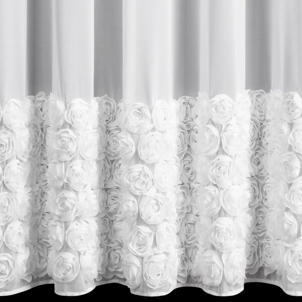 ZÁCLONA NA KRÚŽKOCH EVA MINGE ROSES7 350X250 CM BIELA
