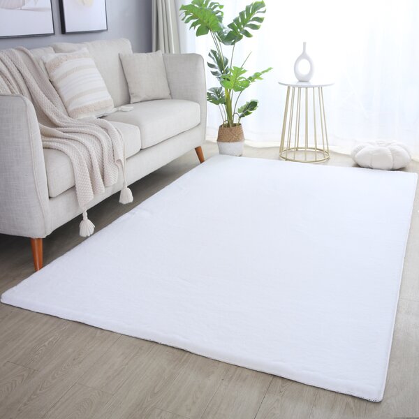 Ayyildiz , Kusový koberec Pouffy 5100 White, 60x110, biela, obývacia izba