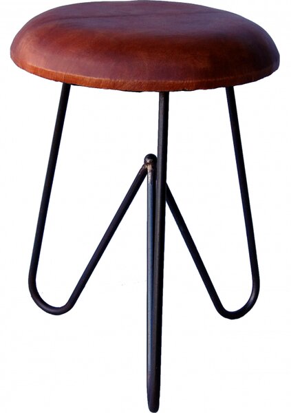 Industrálna stolička s koženým sedadlom