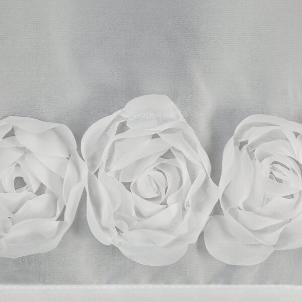 KRÁTKA ZÁCLONA NA PÁSKE EVA MINGE ROSES10 150X40 CM BIELA
