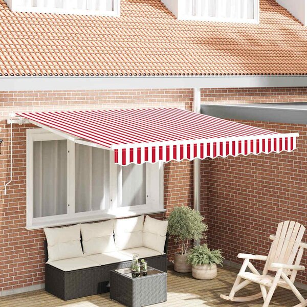 Maison Exclusive – Manuálna markíza, 3 x 2,5 m, červeno-biele pruhy