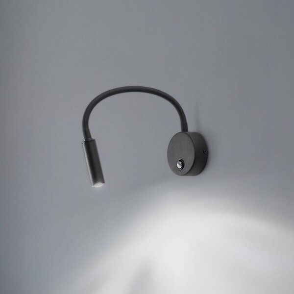 TK Lighting Nástenné svetlo Lagos, 45 cm, čierne, lampa na čítanie, nastaviteľné, G9, Čierna, Spálňa, kov, Moderný, Svetlo na čítanie