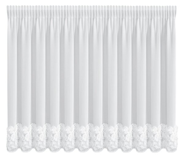ZÁCLONA NA PÁSKE EVA MINGE ROSES8 400X160 CM BIELA