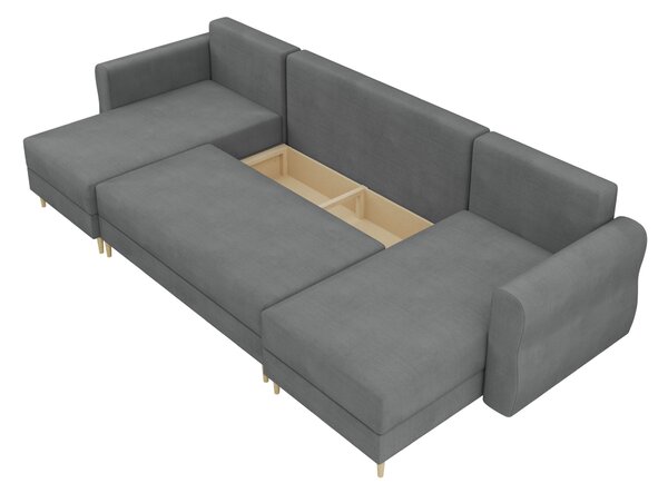 Sedačka do tvaru U s úložným priestorom EXETER - staroružová